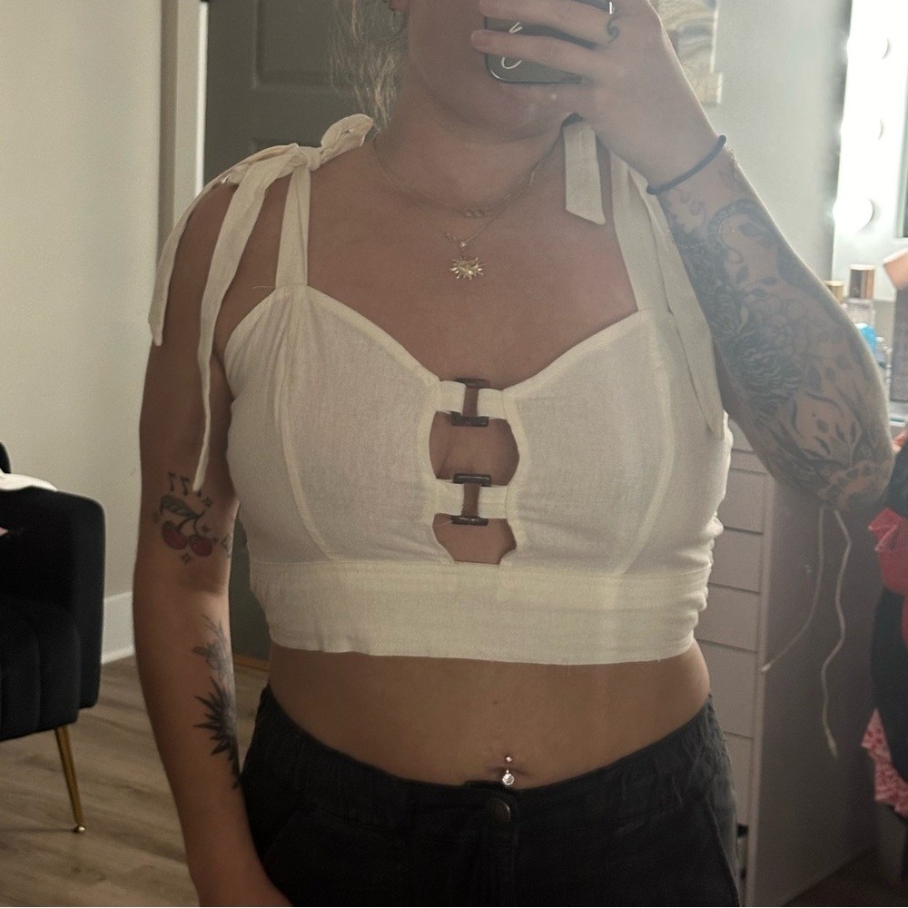summer crop with beaded detail never worn